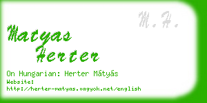 matyas herter business card